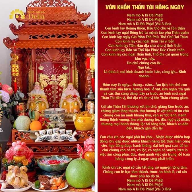 Văn khấn thần tài hàng ngày: cầu tài lộc, may mắn, bình an