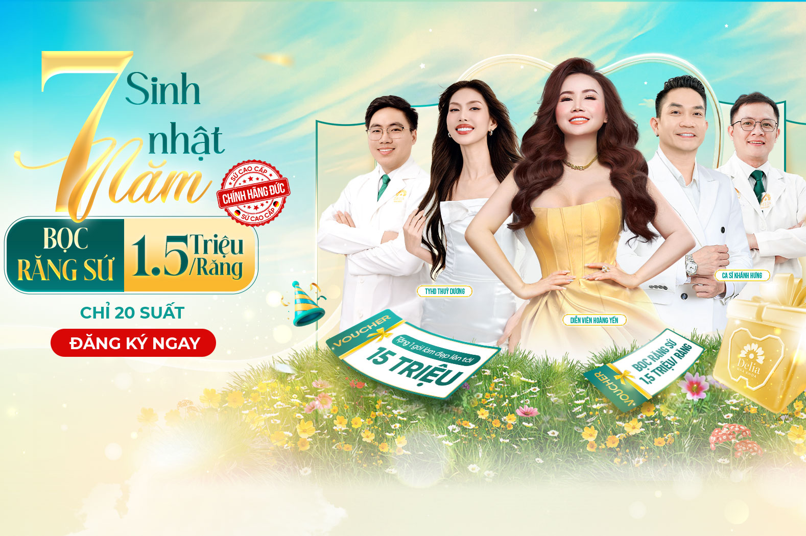 Mừng sinh nhật 7 năm – Răng sứ xịn, giá cực hời chỉ từ 1.5 triệu/răng