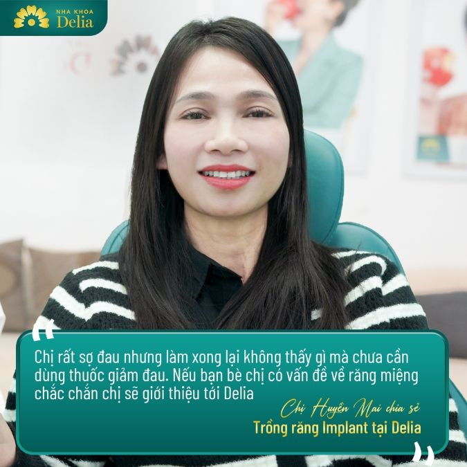 Chị Huyền Mai trồng Implant toàn hàm nhưng không hề đau