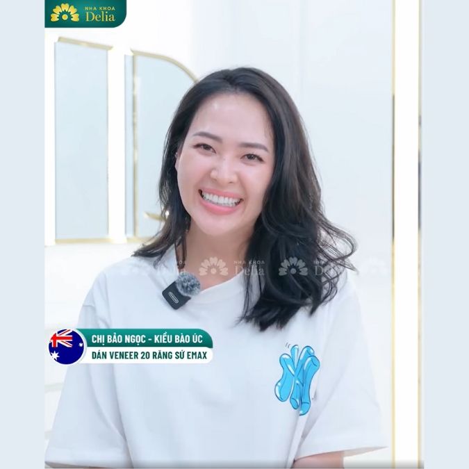 Khách hàng Bảo Ngọc thẩm mỹ răng sứ Emax tại nha khoa Delia
