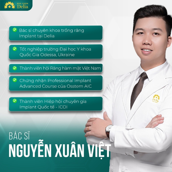 Bác sĩ Nguyễn Xuân Việt - Bác sĩ chuyên khoa trồng răng Implant tại Nha khoa Delia