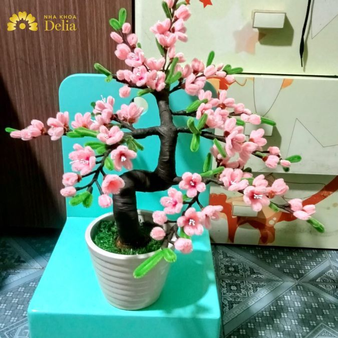 Chậu hoa làm bằng nhung kẽm làm siêu đơn giản