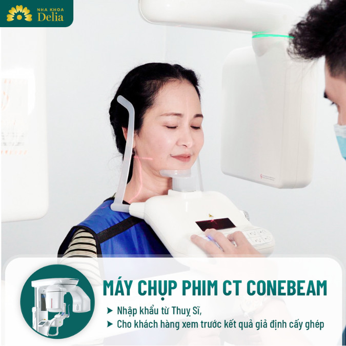Thăm khám với máy chụp phim CT Conebeam tại nha khoa Delia