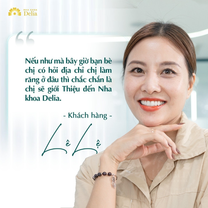 Chị Lệ giờ đây không còn lo lắng về việc ăn nhai và tự tin với hàm răng của mình