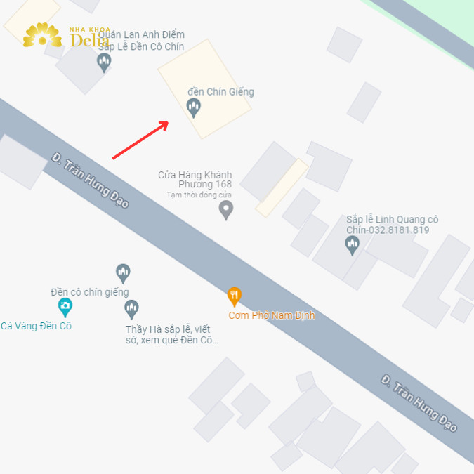 Đền Cô Chín nằm trên đường Trần Hưng Đạo, Bỉm Sơn, Thanh Hóa