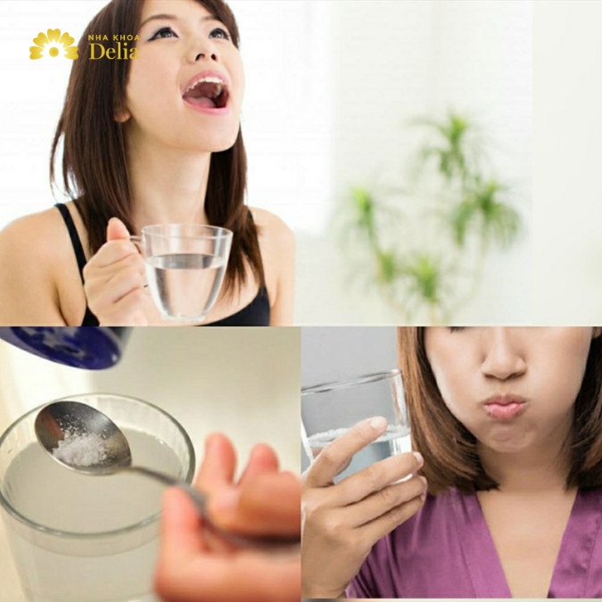 Súc miệng với nước muối ấm