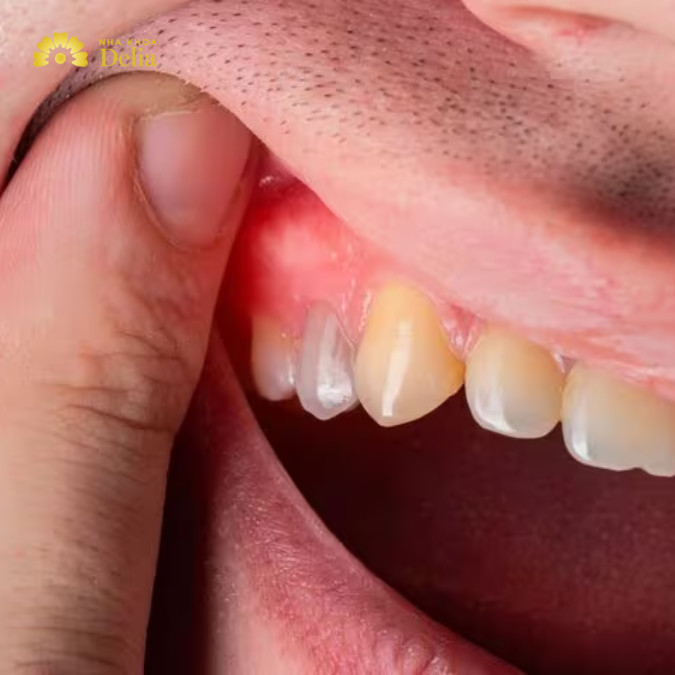 Một trong những triệu chứng phổ biến nhất của sưng mộng răng là nướu bị sưng đỏ.