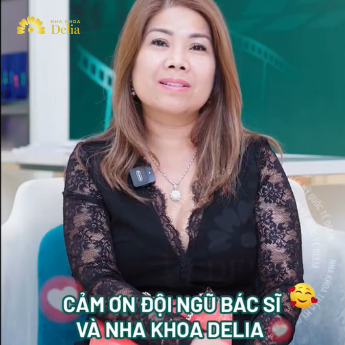 Chị Lisa Bùi gửi lời cảm ơn chân thành nhất đến đội ngũ bác sĩ và nha khoa Delia