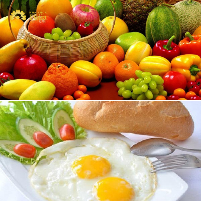 Bổ sung nhiều các loại hoa quả giàu vitamin, trứng... để giúp răng chắc khỏe hơn