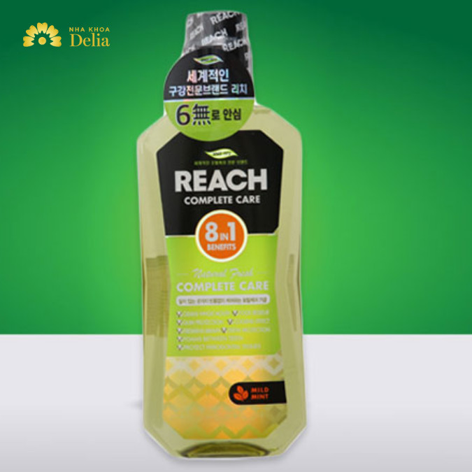 Nước súc miệng Reach Hàn Quốc có công dụng làm sạch răng miệng rất hiệu quả.