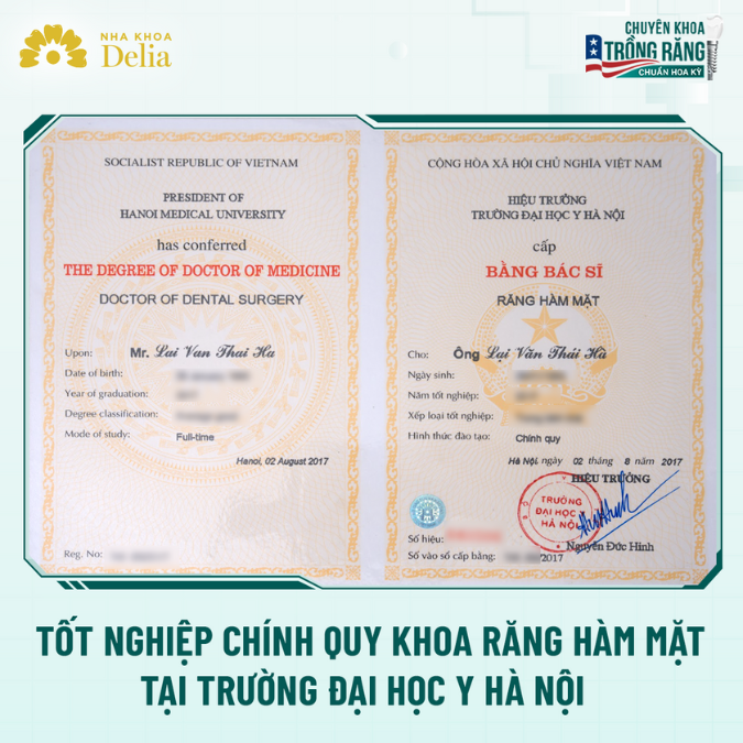 Tấm bằng tốt nghiệp danh giá của bác sĩ Thái Hà tại trường Đại học Y Hà Nội