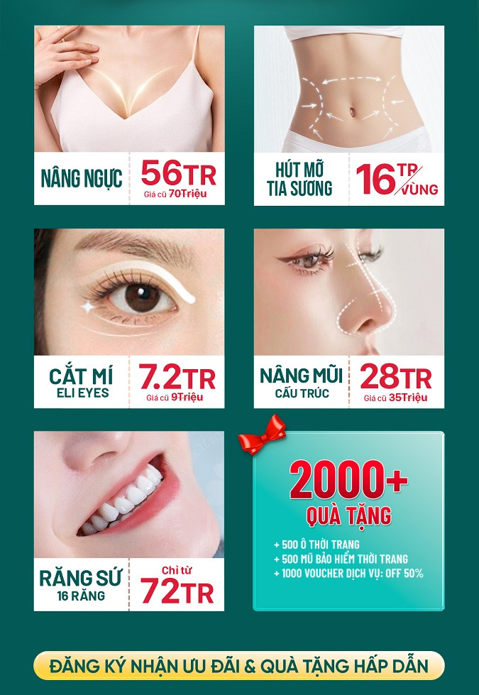 Voucher ưu đãi khi sử dụng dịch vụ phẫu thuật thẩm mỹ