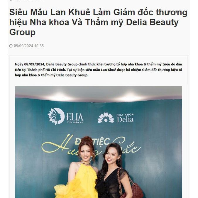 Siêu mẫu Lan Khuê giữ chức giám đốc thương hiệu Delia Beauty Group