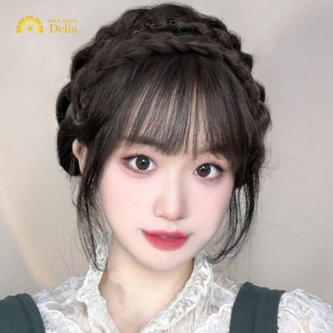 Tết tóc giả băng đô dễ thương