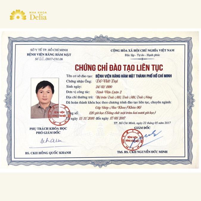 Chứng chỉ đào tạo liên tục cấy ghép Implant nha khoa