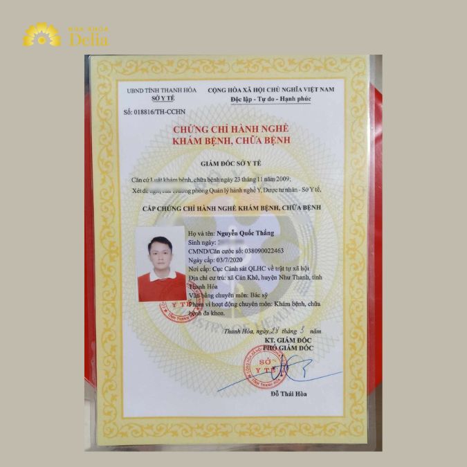 Chứng chỉ hành nghề khám chữa bệnh Răng Hàm Mặt (RHM) 54 tháng