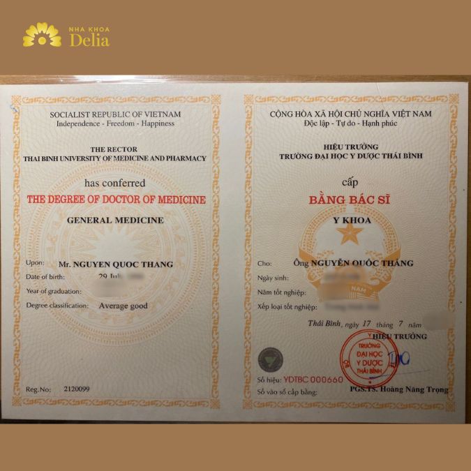 Bằng cấp nền tảng vững chắc từ Đại học Y Thái Bình