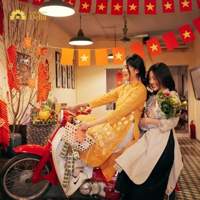 Chụp ảnh Tết ở quán cafe ấn tượng