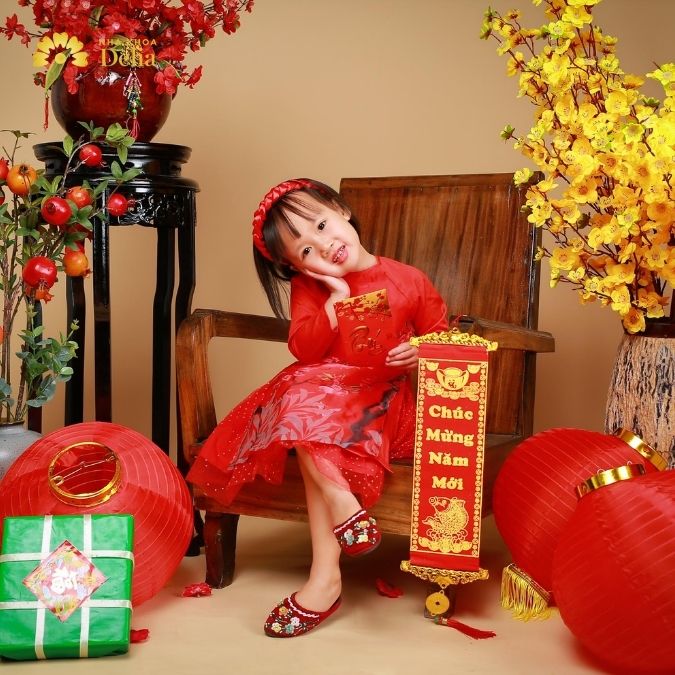 Chụp ảnh Tết trẻ em đẹp, vui tươi